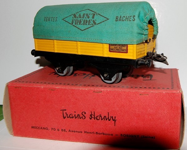 HORNBY SERIE/MECCANO/FRANCE- JOUET Tôle-Wagon Ouvert St-Freres Avec